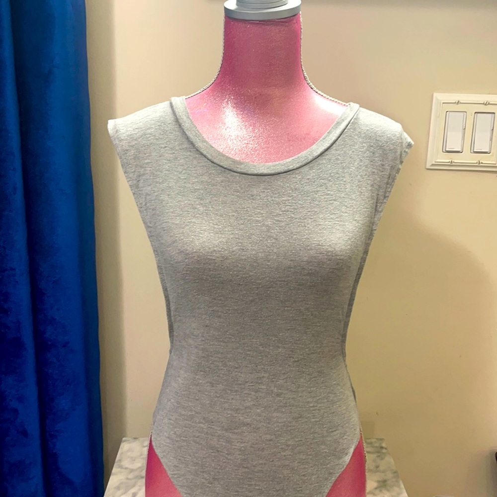 Grey bodysuit w/ side opening
